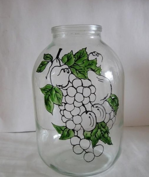 Витраж на стеклянной банке