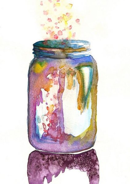 Банка акварелью