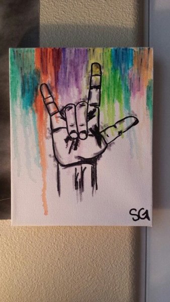 Рисунки на холсте маркерами