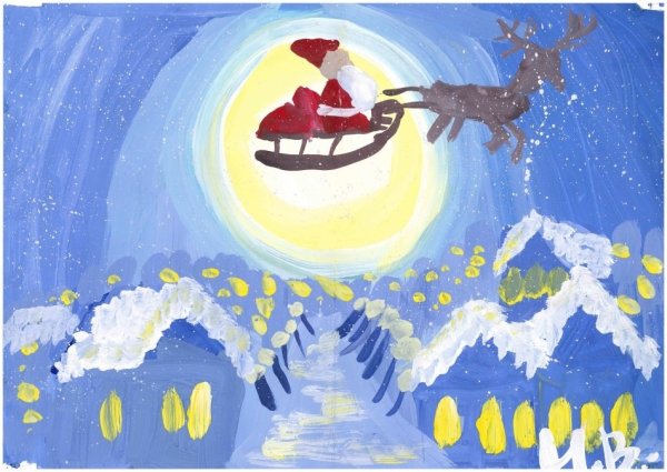 Детский рисунок Новогодняя сказка