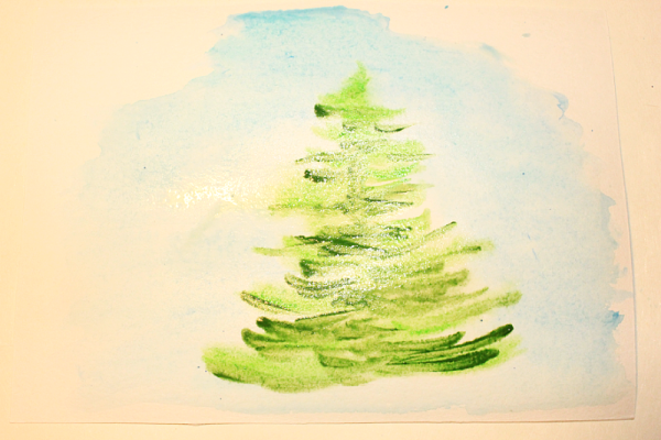 Новогодние рисунки красочками