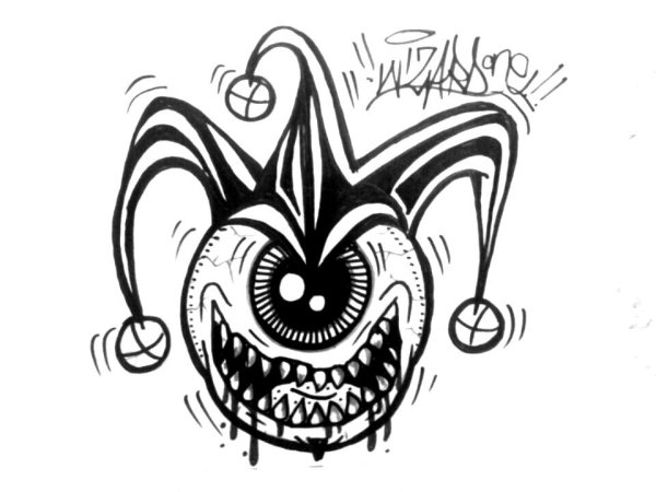 Граффити черной ручкой