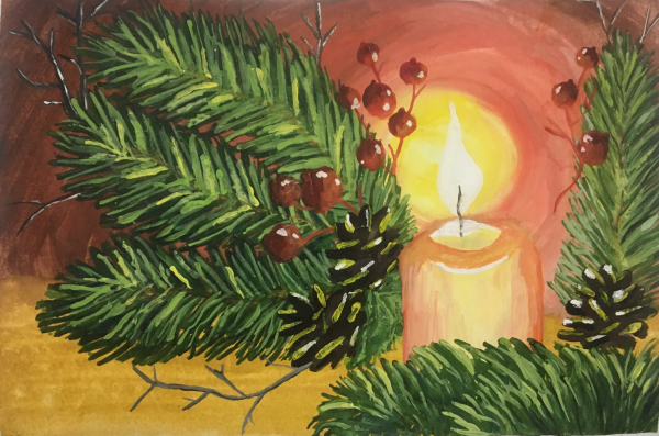 Новогодний натюрморт для детей