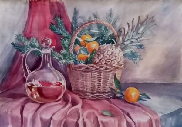 Романова-Никитенко Елена. Новогодний натюрморт