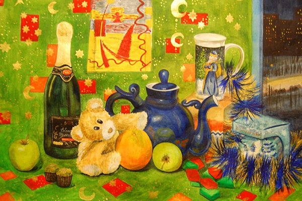 Тематический натюрморт новогодний