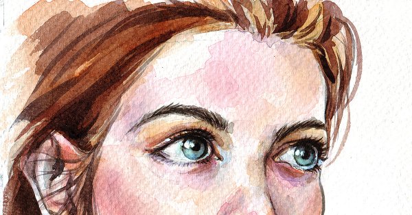 Этапы рисования портрета акварелью