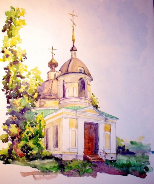 Акварелист храм Смоленск