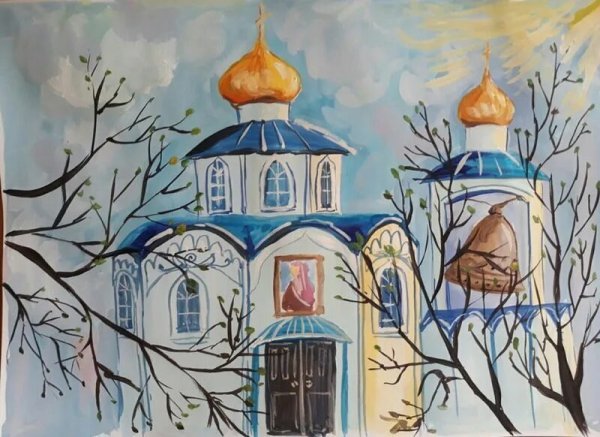 Церковь гуашью