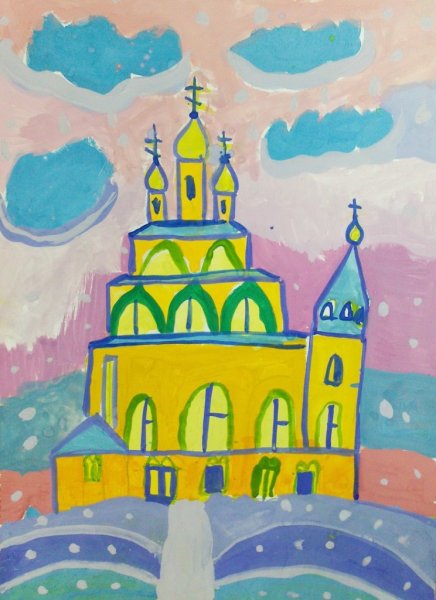 Памятники архитектуры гуашь