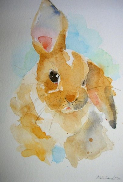 Животные акварелью легко