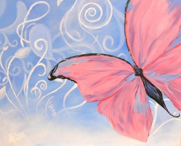 Рисунок бабочки для срисовки красками