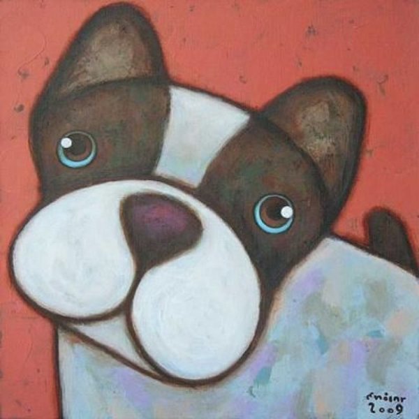 Собачка красками для детей