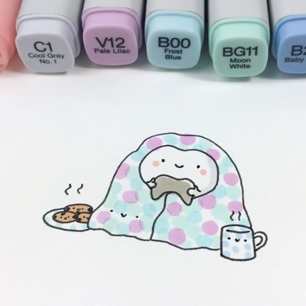 Милые рисунки для срисовки лёгкие маркерами