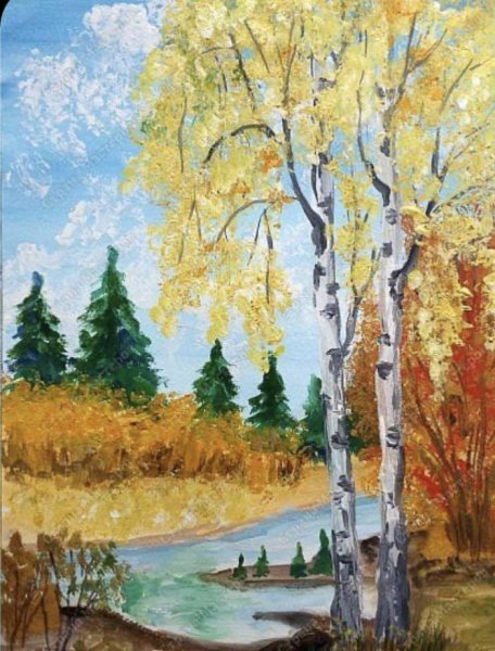 Рисование осенний парк