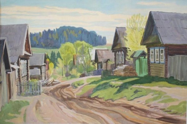 Сельский пейзаж в перспективе