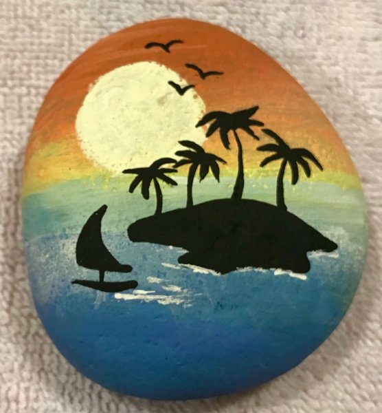 Рисование на морских камешках