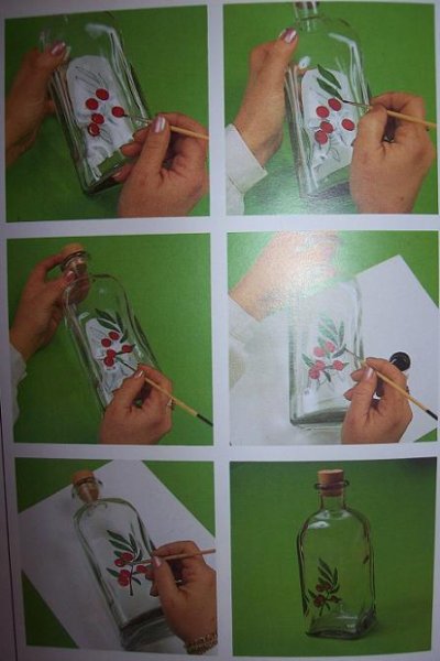 Бутылка акварелью