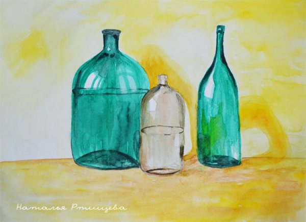 Витраж на стеклянной банке