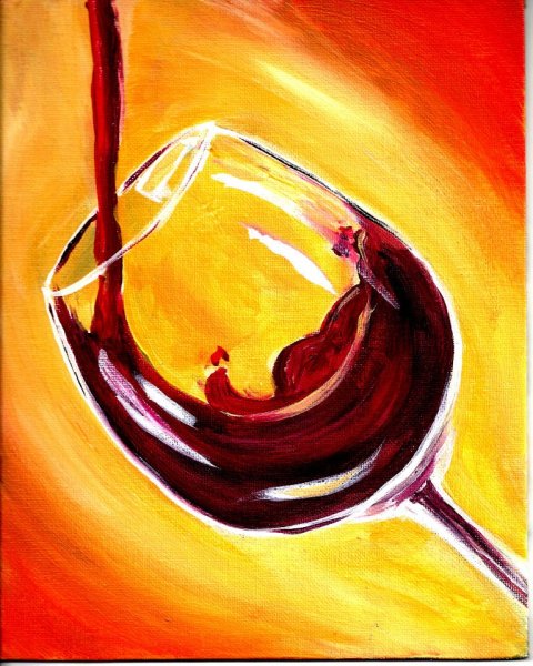 Винный натюрморт акварель