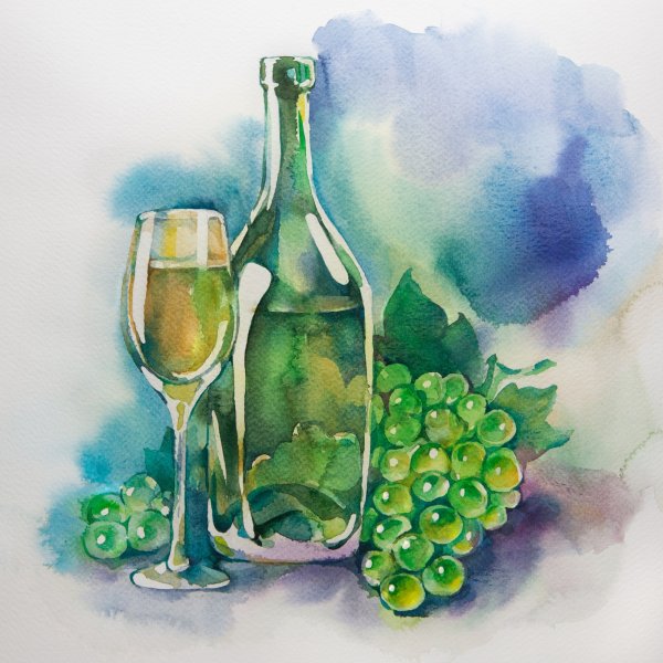 Стеклянная бутылка живопись