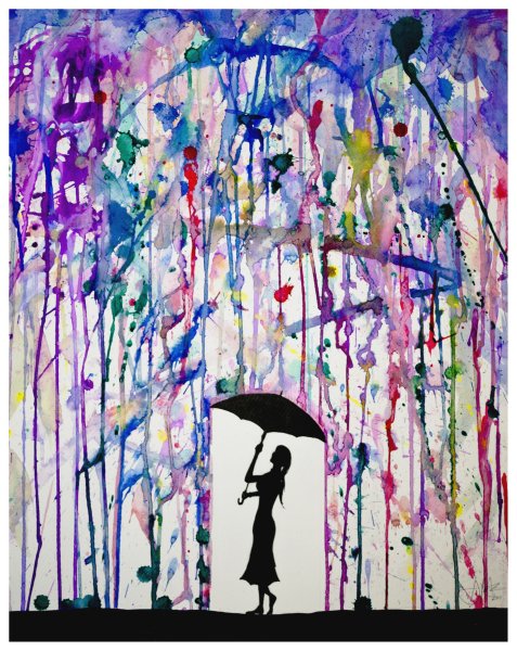 Ночное небо акварелью