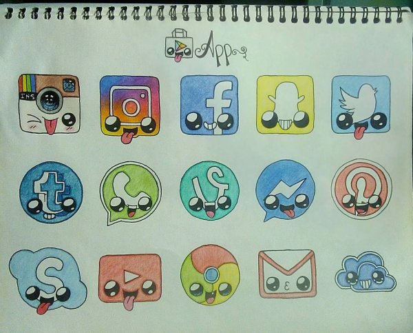 Кавайные значки приложений