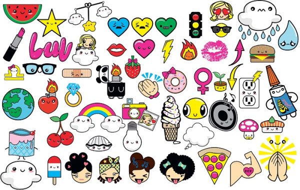 Маленькие наклейки для срисовки