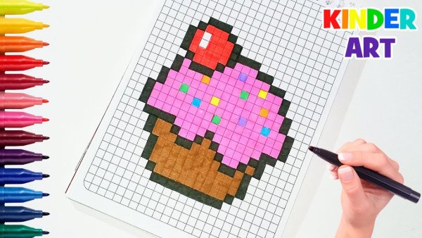 Рисунки по клеточкам фломастерами