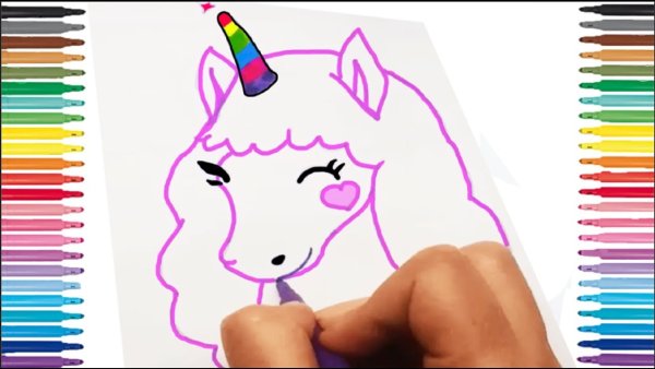 Срисовка единорога легко для 9 лет
