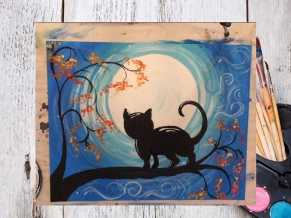 Рисунки котов акрилом