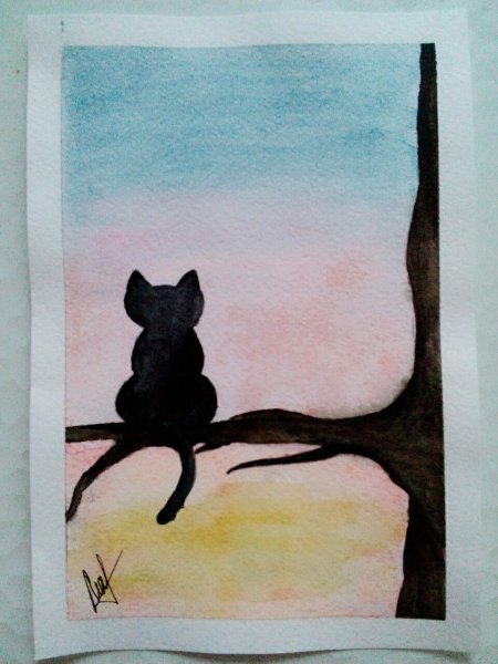 Рисунки черной гуашью