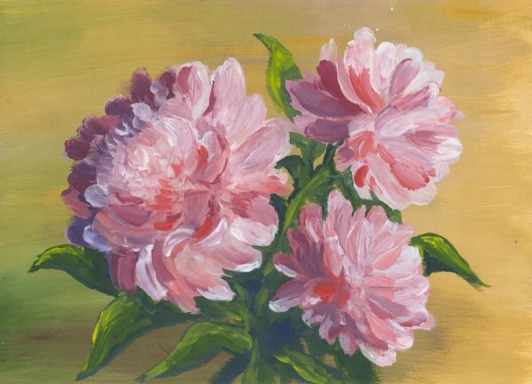 Красивые цветы гуашью