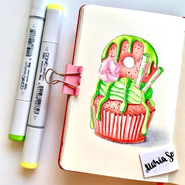 Рисунки маркерами сладости