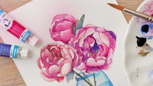 Цветы для срисовки красками