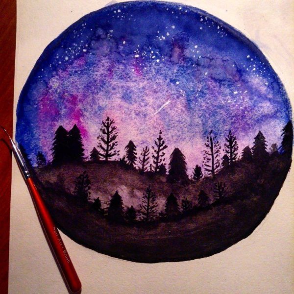 Ночь акварелью для начинающих