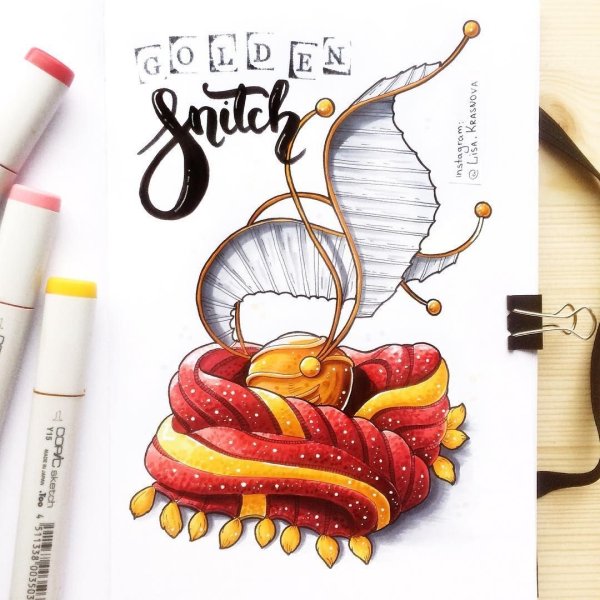 Гарри Поттер рисунки скетч маркерами