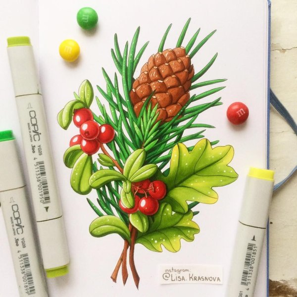 Рисунки маркерами Лиза Краснова