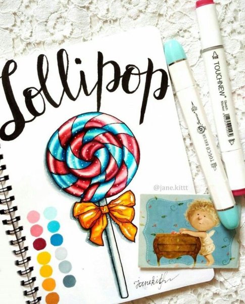 Леденец маркерами для скетчинга