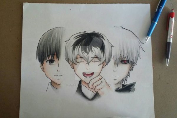 Канеки карандашом