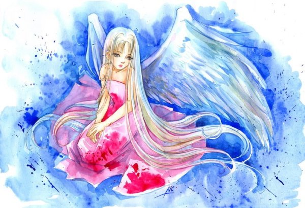 Рисунки акварельными карандашами аниме