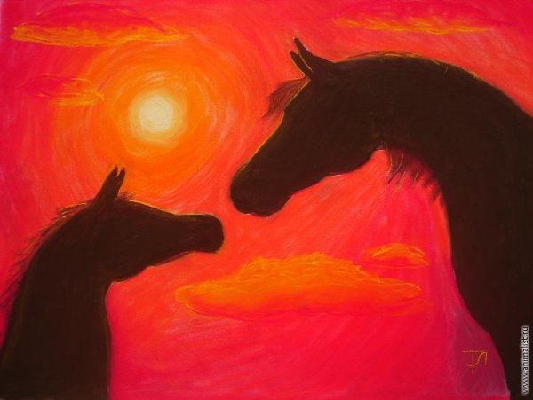 Рисование лошади гуашью