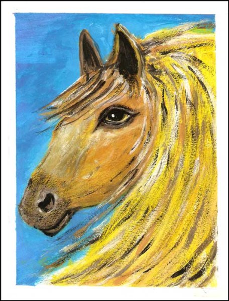 Рисование лошади гуашью