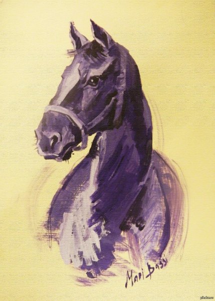 Конь гуашью