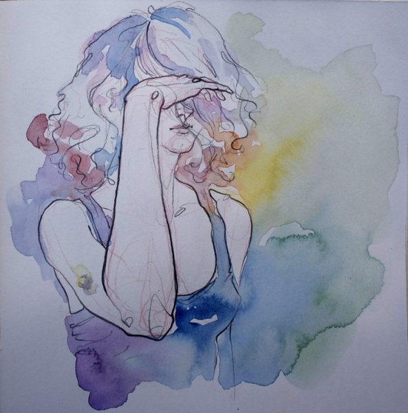 Арты акварелью и ручкой