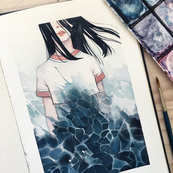 Аниме акварелью