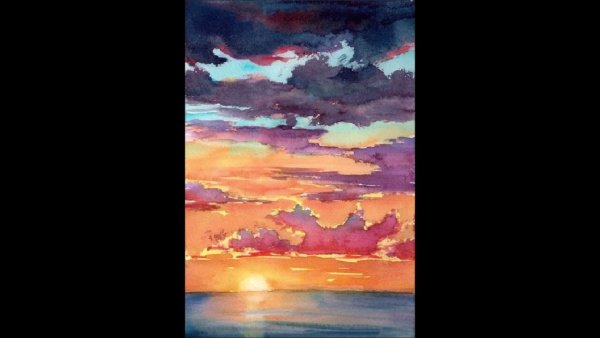 Небо акварелью для начинающих