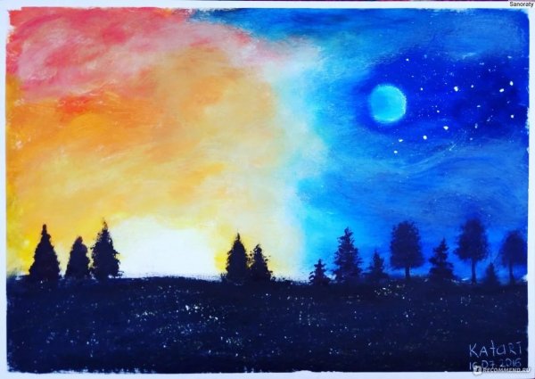 Пейзажи гуашью легкие