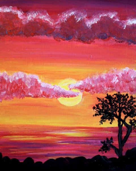 Пейзаж из красок