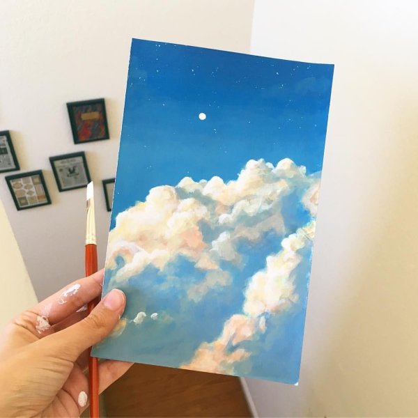 Небо гуашью