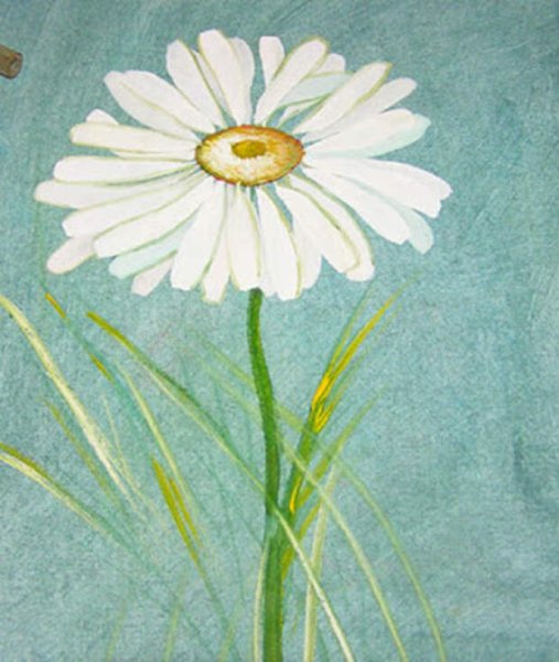 Ромашки акварельными карандашами